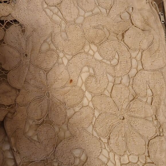 Moygashel vintage Irish linen floral cut out lace sheath dress size M - Picture 10 of 10